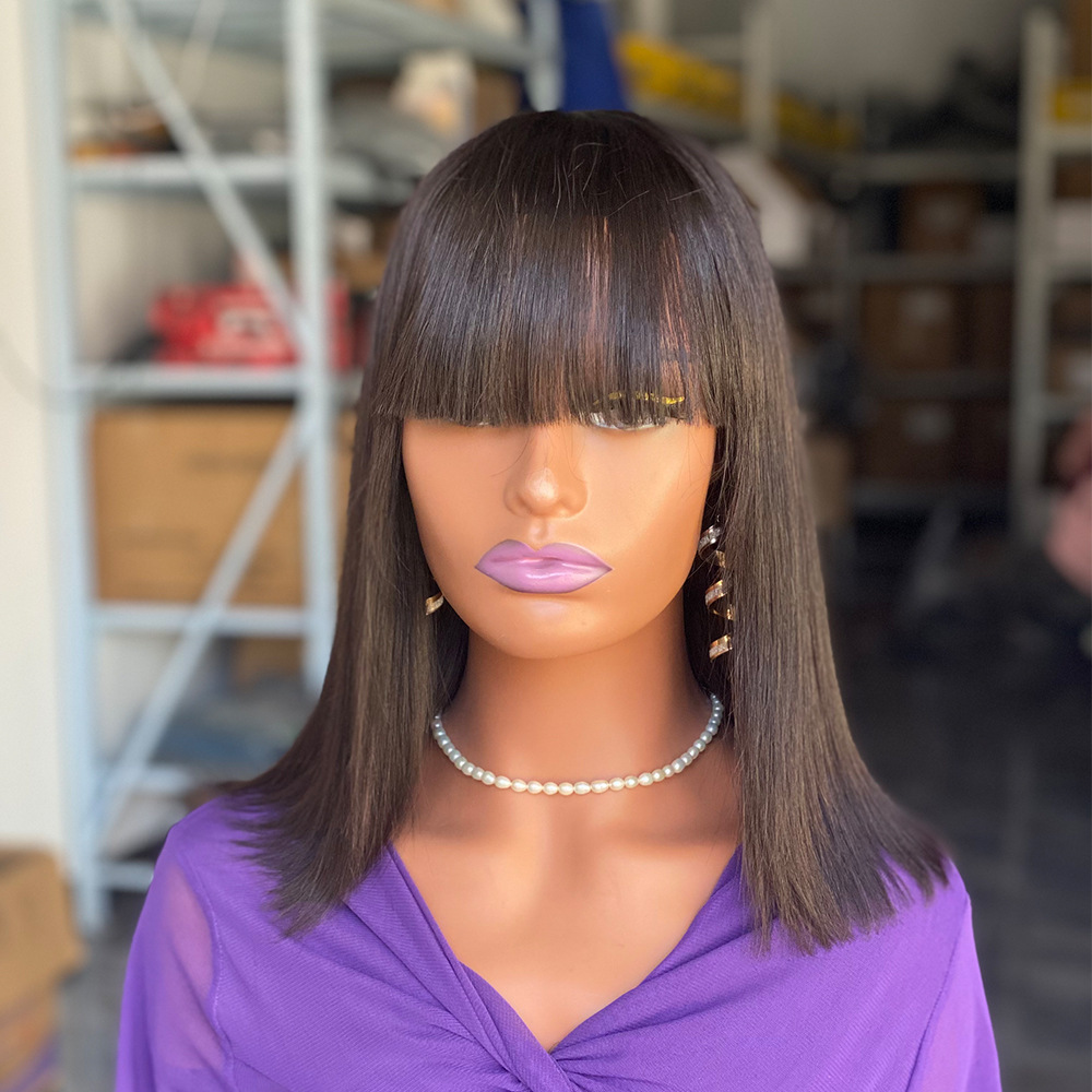 Lyra Hair Bone Straight Human Hair Wigs With Bangs