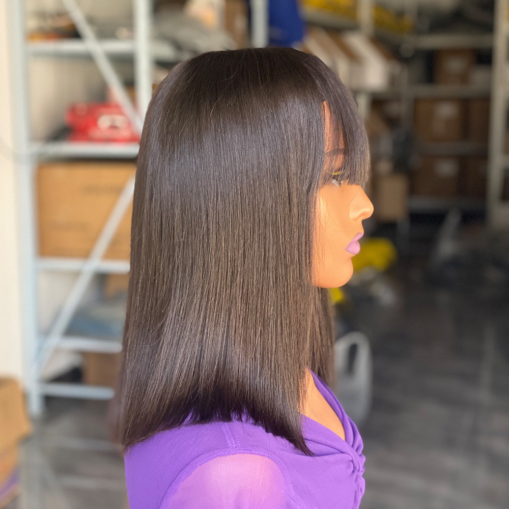 Lyra Hair Bone Straight Human Hair Wigs With Bangs