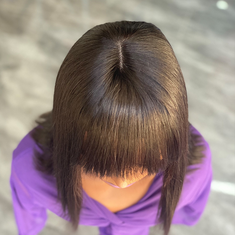 Lyra Hair Bone Straight Human Hair Wigs With Bangs