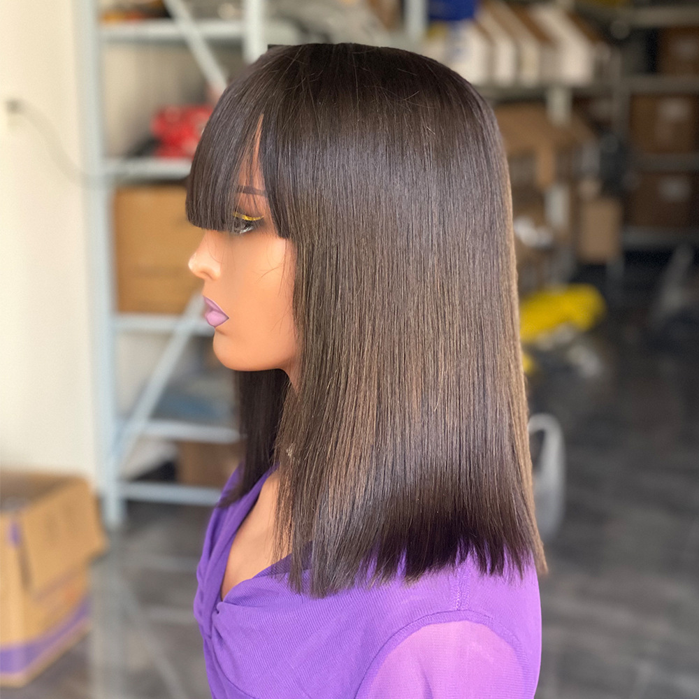 Lyra Hair Bone Straight Human Hair Wigs With Bangs