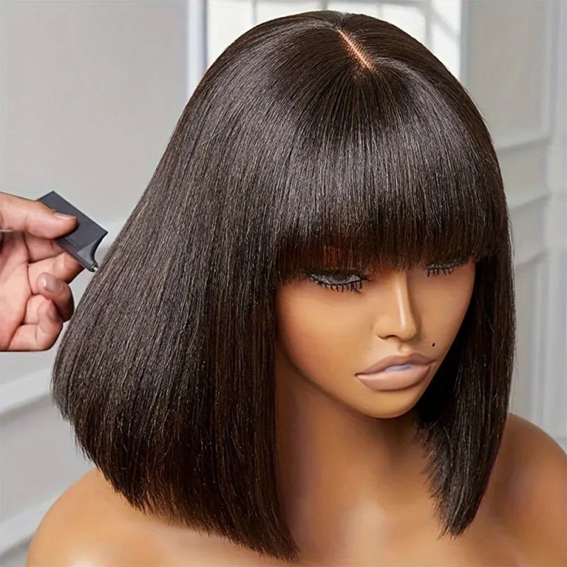 Lyra Hair Bone Straight Human Hair Wigs With Bangs