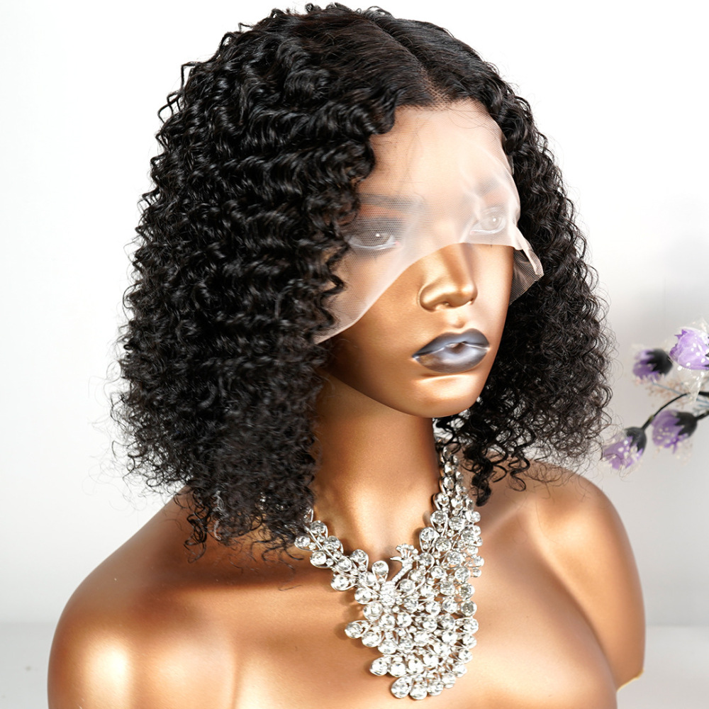 Lyra Hair T-lace Wig Bob Deep Curly Human Hair
