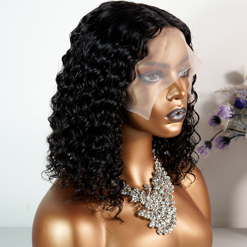 Lyra Hair T-lace Wig Bob Deep Curly Human Hair