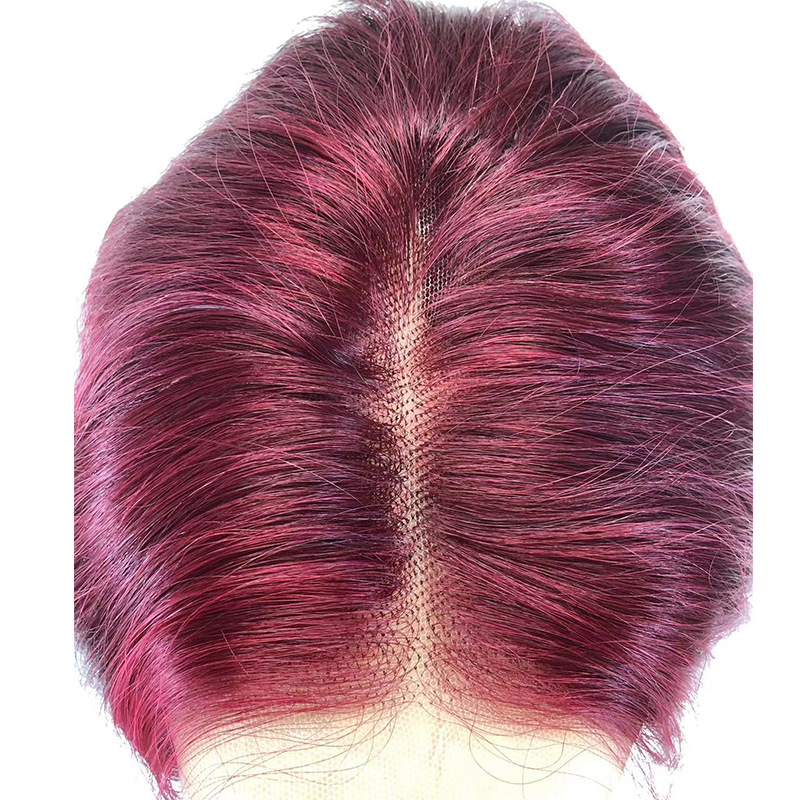 Short Bob Wig 99J Burgundy With Red Human Hair Wigs