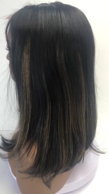 P1b/8 Highlight 2*6 kim closure Middle Part Human Hair Bob Wig