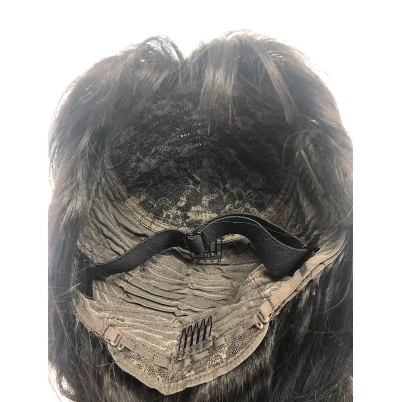 None Lace Machine Made P1b/8Highlight Straight Human Hair Bob wigs With Bang