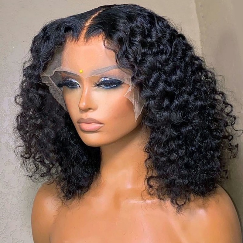 12A Brazilian Jerry Curly 13*4 Frontal Lace Human Hair Wig