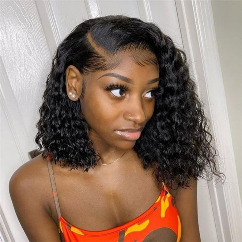 12A Brazilian Jerry Curly 13*4 Frontal Lace Human Hair Wig