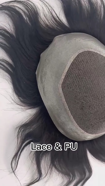 Men's Toupee, PU Natural Breathable Lace, Biological Scalp Hairpieces
