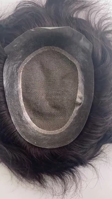 Australian PU Coated Perimeter Lace Natural Breathable Men's Hair Replacement