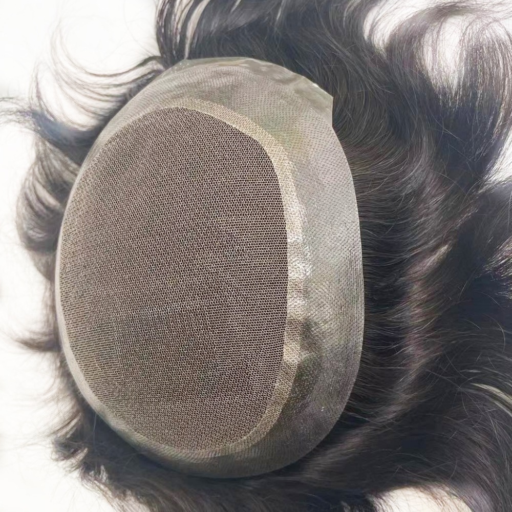 Australian PU Coated Perimeter Lace Natural Breathable Men's Hair Replacement