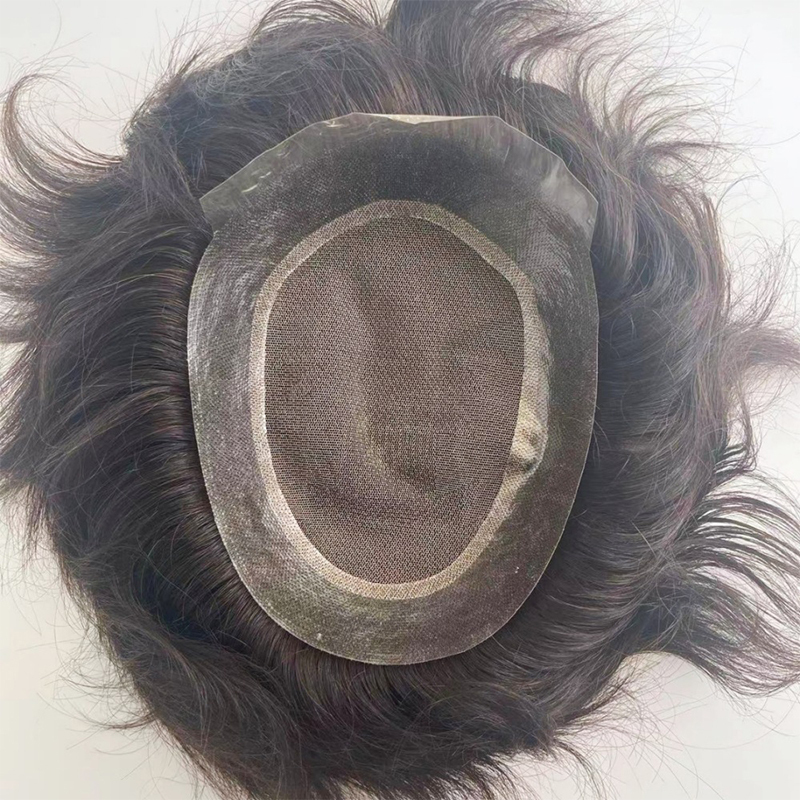 Australian PU Coated Perimeter Lace Natural Breathable Men's Hair Replacement