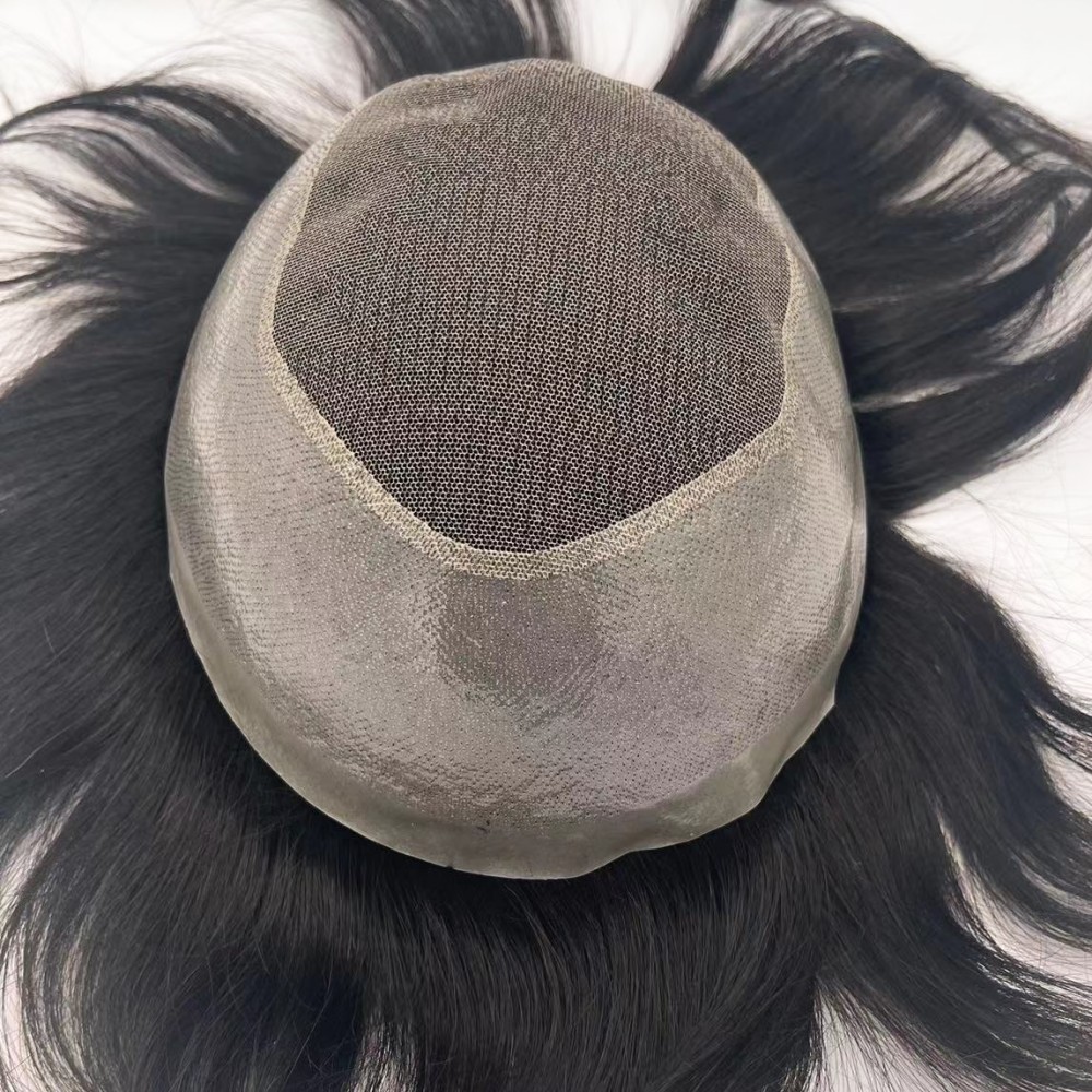 Men's Toupee, PU Natural Breathable Lace, Biological Scalp Hairpieces