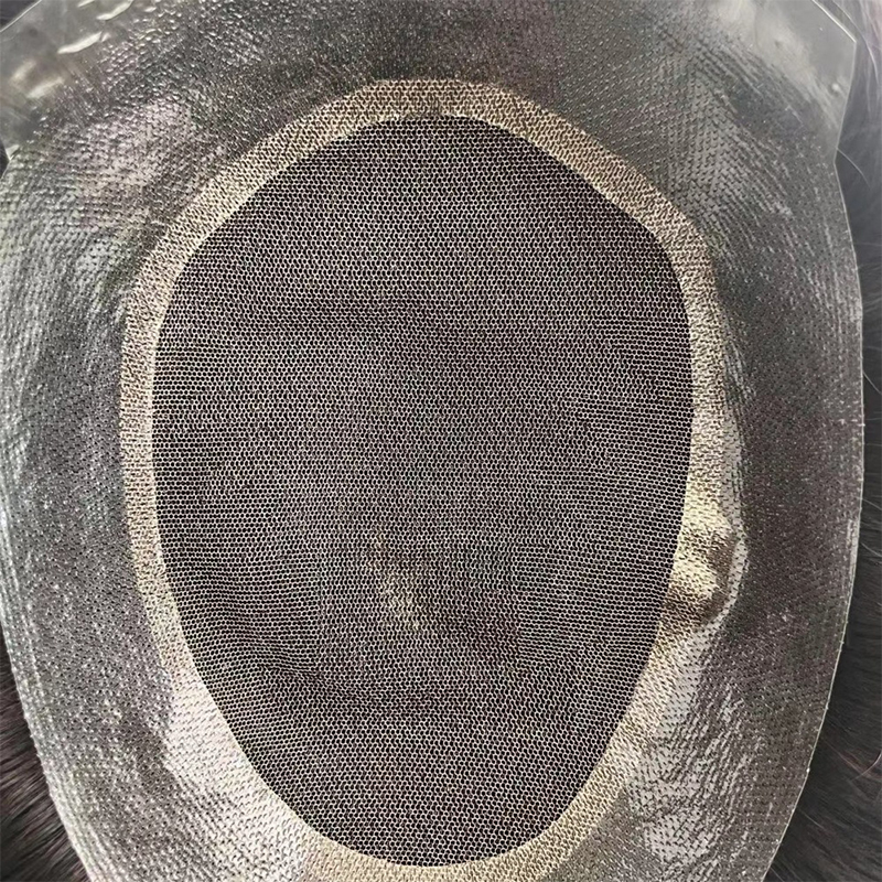 Australian PU Coated Perimeter Lace Natural Breathable Men's Hair Replacement