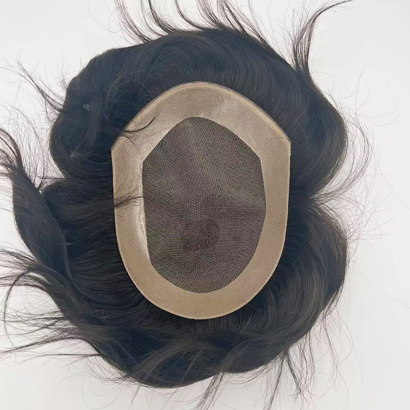 Men's Toupee, PU Natural Breathable Lace, Biological Scalp Hairpieces