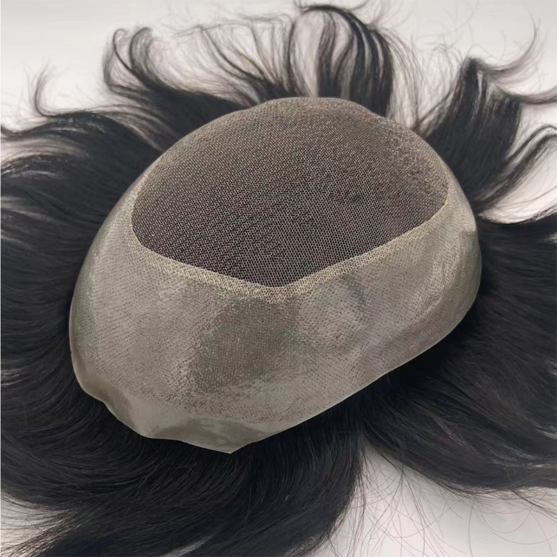 Men's Toupee, PU Natural Breathable Lace, Biological Scalp Hairpieces