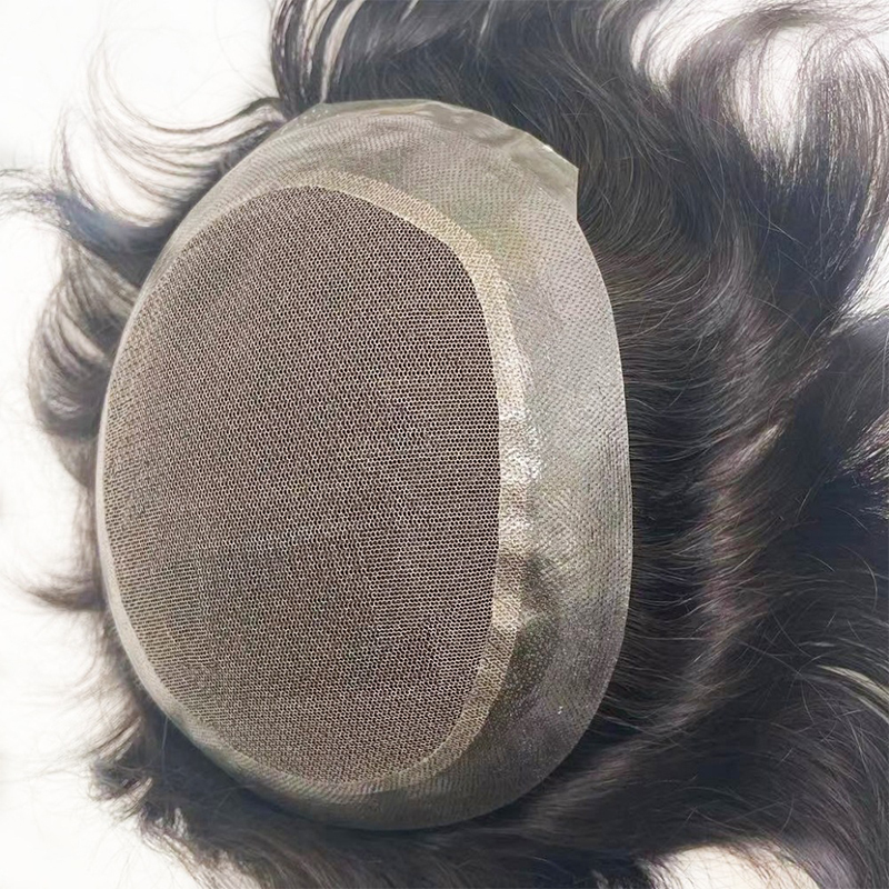 Australian PU Coated Perimeter Lace Natural Breathable Men's Hair Replacement
