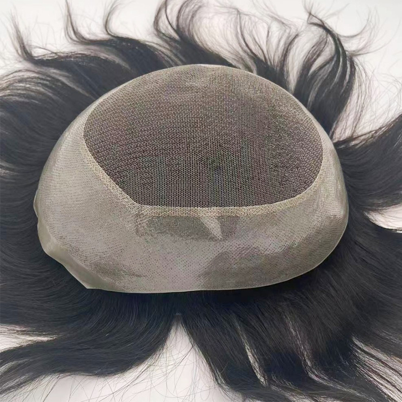 Men's Toupee, PU Natural Breathable Lace, Biological Scalp Hairpieces