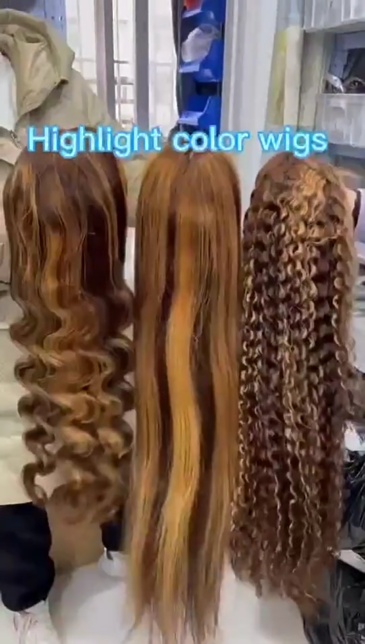 P4/27 13*4 Front Lace Piano Human hair Wigs