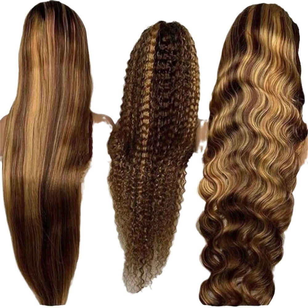 P4/27 13*4 Front Lace Piano Human hair Wigs