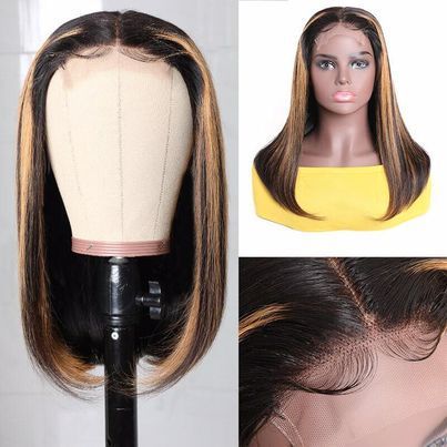 10A Grey13*4 Frontal Piano 100% Human Hair Bob Wig