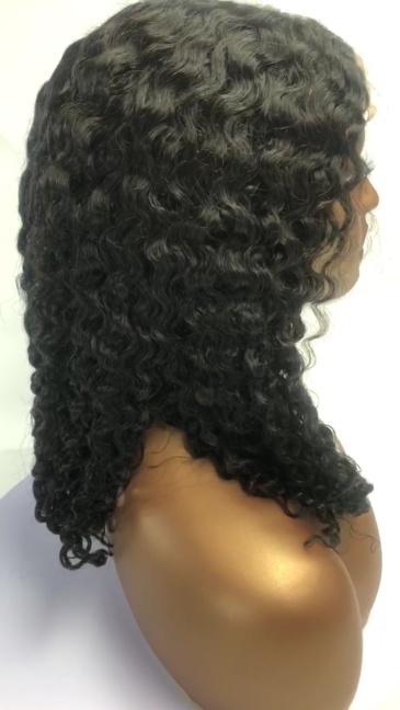 16 Inch 4x4 Lace Front 200% Density Glueless Pre-plucked  Wigs Kinky Curly Human Hair Wig