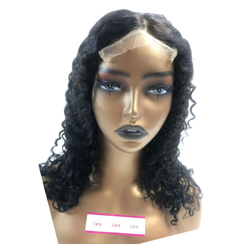 16 Inch 4x4 Lace Front 200% Density Glueless Pre-plucked  Wigs Kinky Curly Human Hair Wig