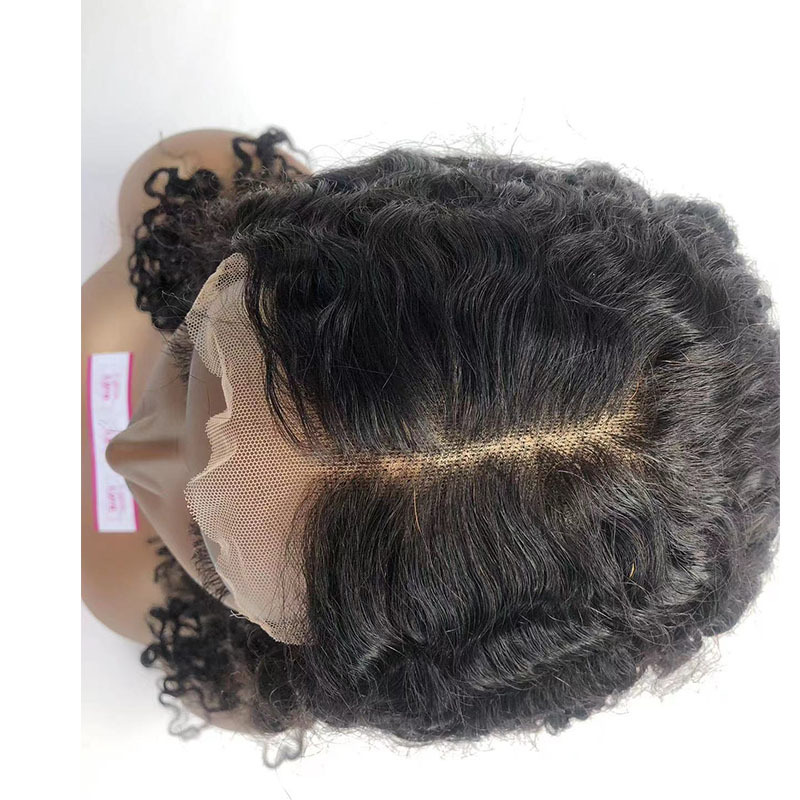 16 Inch 4x4 Lace Front 200% Density Glueless Pre-plucked  Wigs Kinky Curly Human Hair Wig