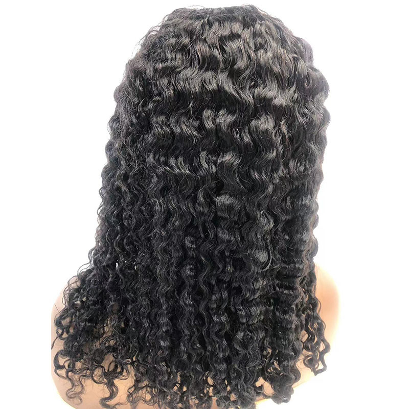 16 Inch 4x4 Lace Front 200% Density Glueless Pre-plucked  Wigs Kinky Curly Human Hair Wig