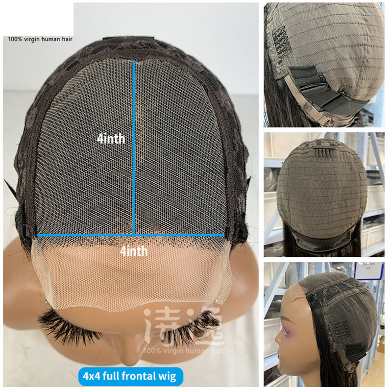 4*4 Closure Wig Color 4 Hightlight 27 Body Wave Staight 100% Human Hair Wigs