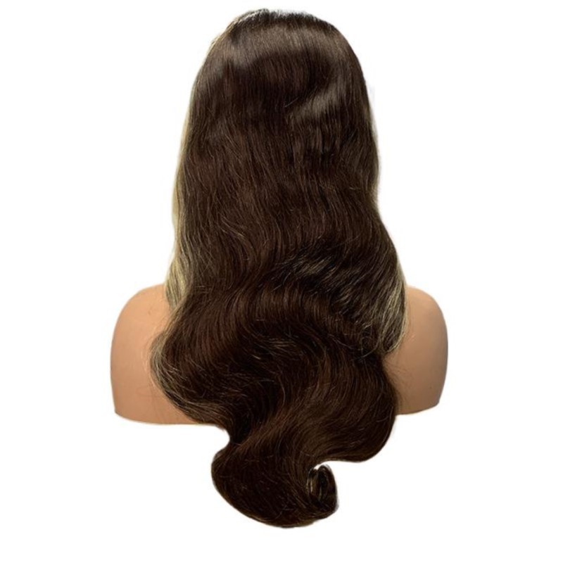 4*4 Closure Wig Color 4 Hightlight 27 Body Wave Staight 100% Human Hair Wigs