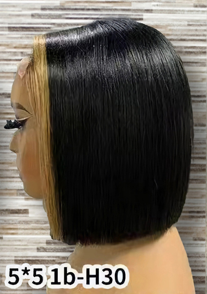 Short Highlight SDD Bob Straight 2 * 6 5 * 5 Lace 100% Human Hair Wig