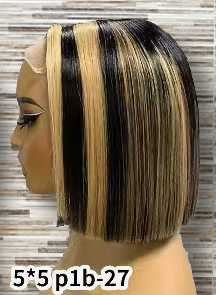 Short Highlight SDD Bob Straight 2 * 6 5 * 5 Lace 100% Human Hair Wig