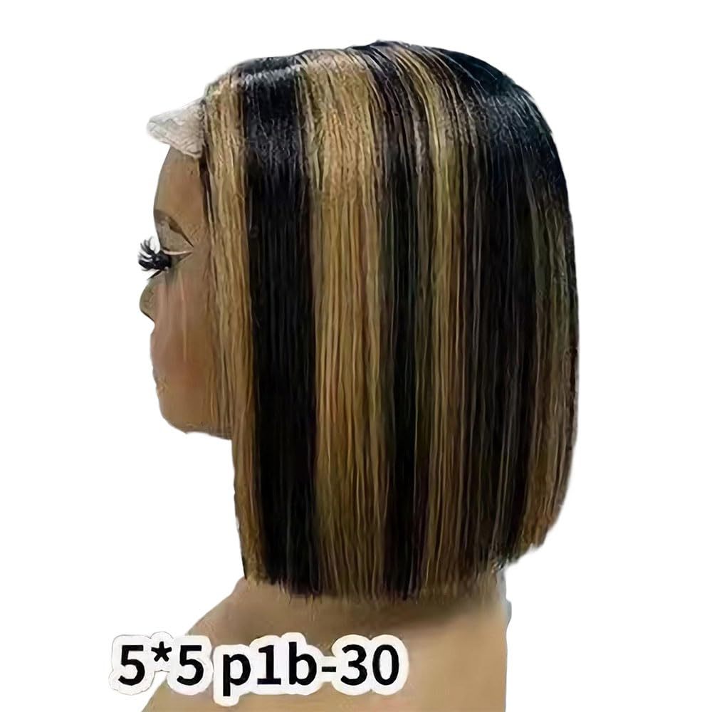Short Highlight SDD Bob Straight 2 * 6 5 * 5 Lace 100% Human Hair Wig