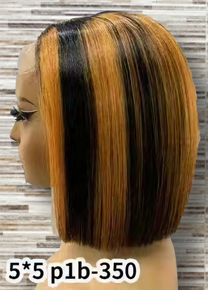 Short Highlight SDD Bob Straight 2 * 6 5 * 5 Lace 100% Human Hair Wig