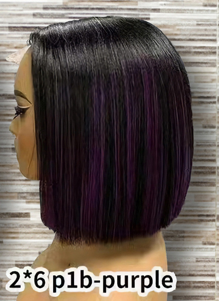 Short Highlight SDD Bob Straight 2 * 6 5 * 5 Lace 100% Human Hair Wig