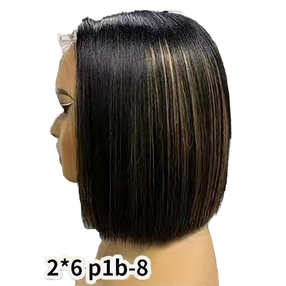 Short Highlight SDD Bob Straight 2 * 6 5 * 5 Lace 100% Human Hair Wig