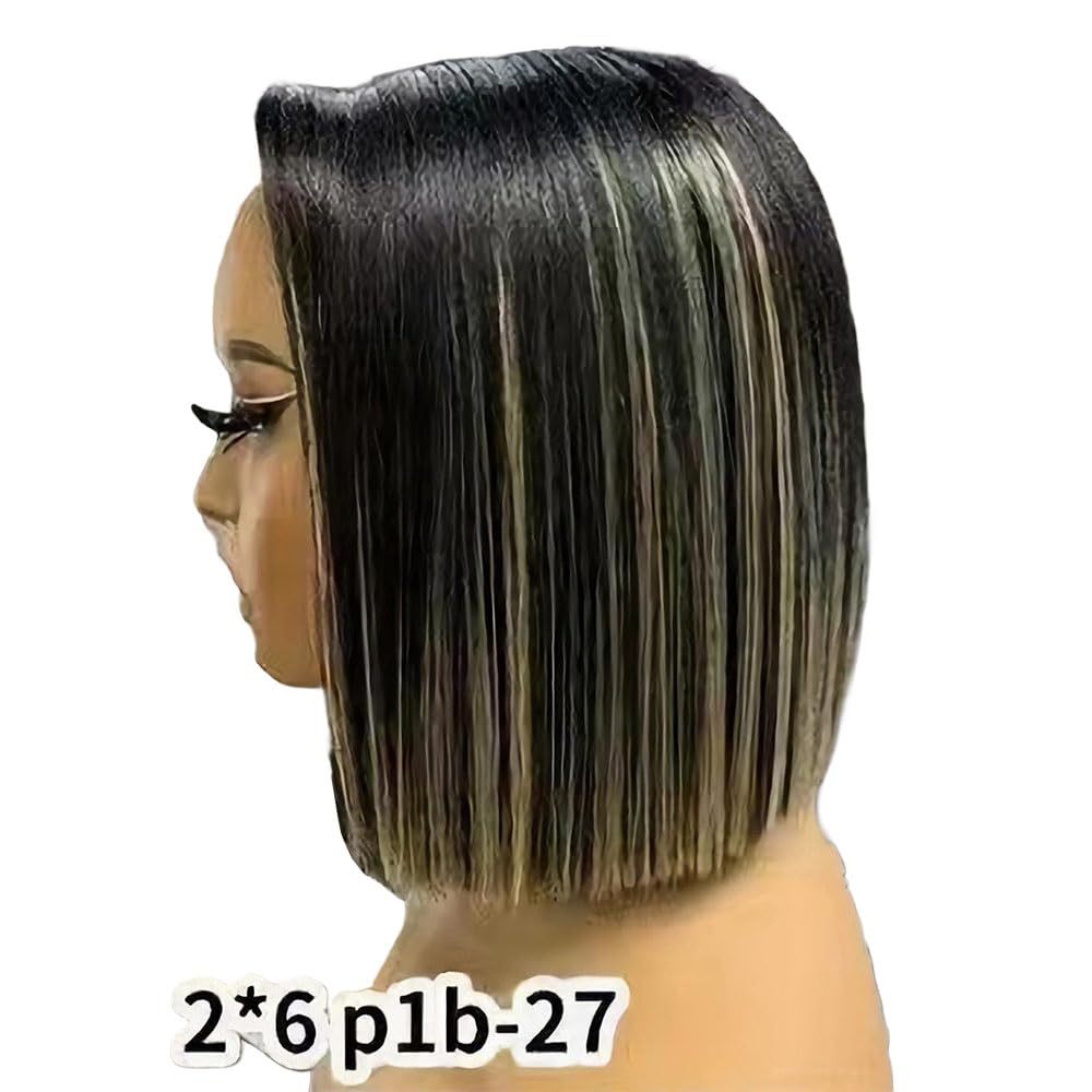 Short Highlight SDD Bob Straight 2 * 6 5 * 5 Lace 100% Human Hair Wig