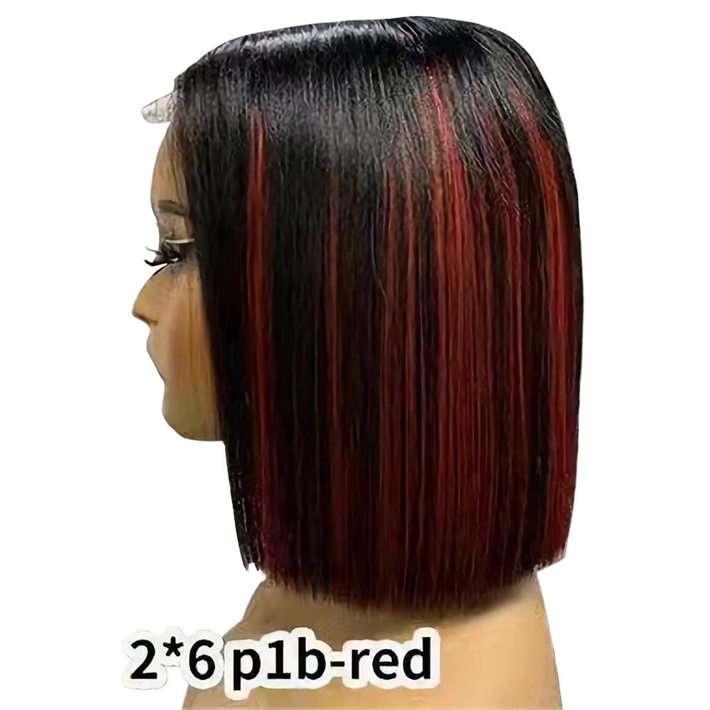 Short Highlight SDD Bob Straight 2 * 6 5 * 5 Lace 100% Human Hair Wig