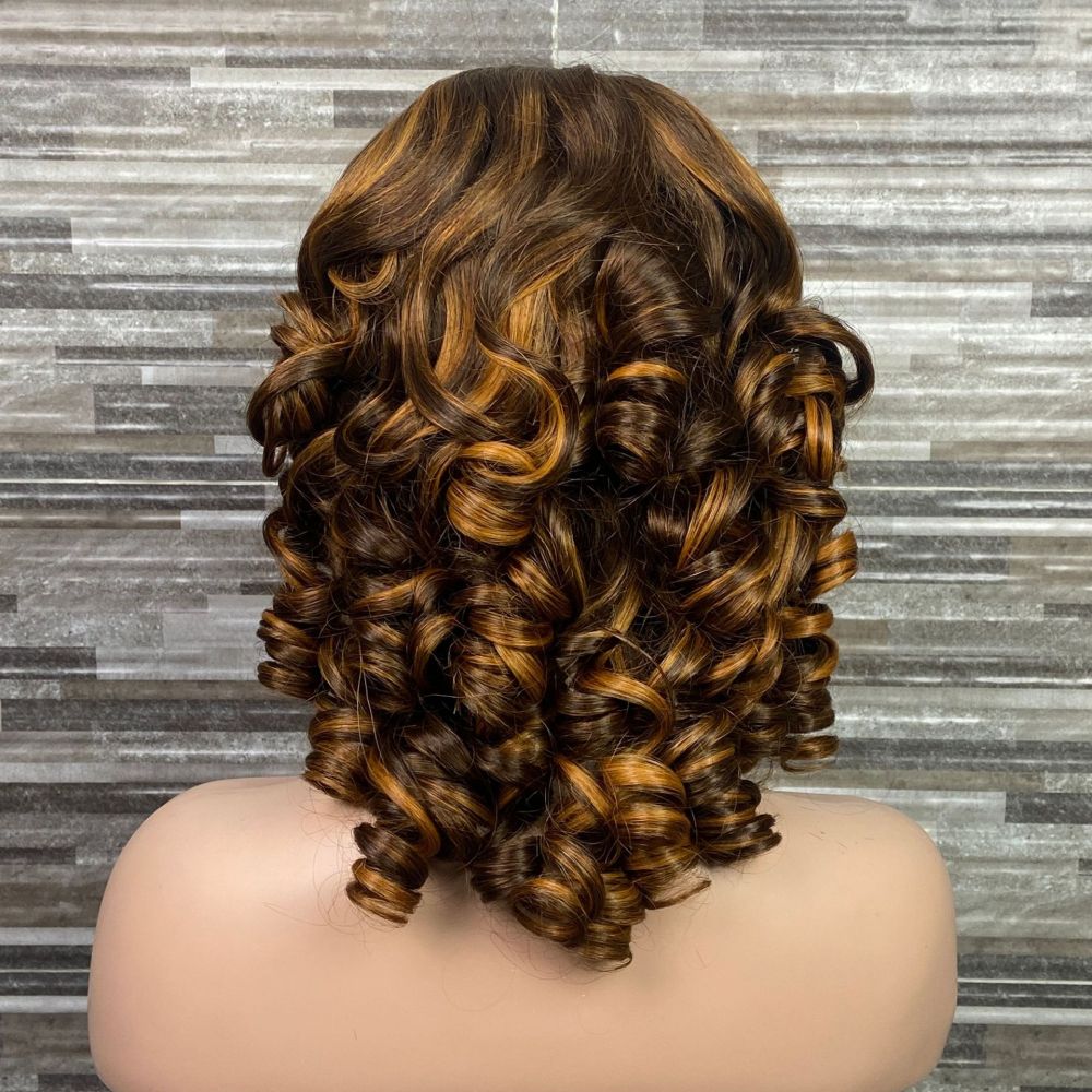 Ready to go glueless wigs human hair pre plucked Loose 5x5 Lace Front Big Glueless Bouncy Curl Wigs Human Hair