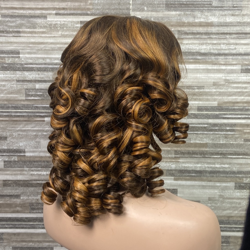 Ready to go glueless wigs human hair pre plucked Loose 5x5 Lace Front Big Glueless Bouncy Curl Wigs Human Hair