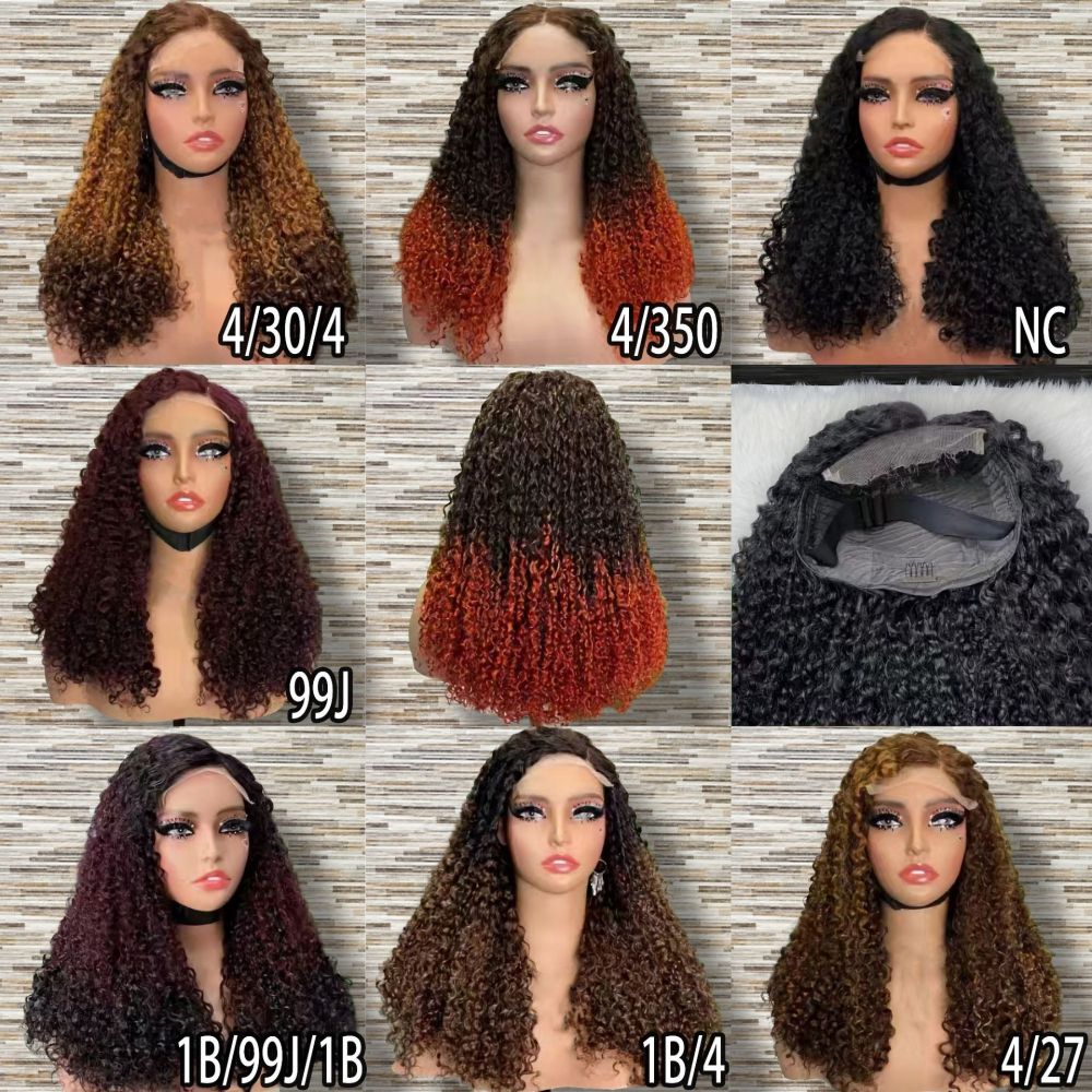 20 Inch Long Side Part Curly Pixie Cut Lace Front Wigs Human Hair For Black Women