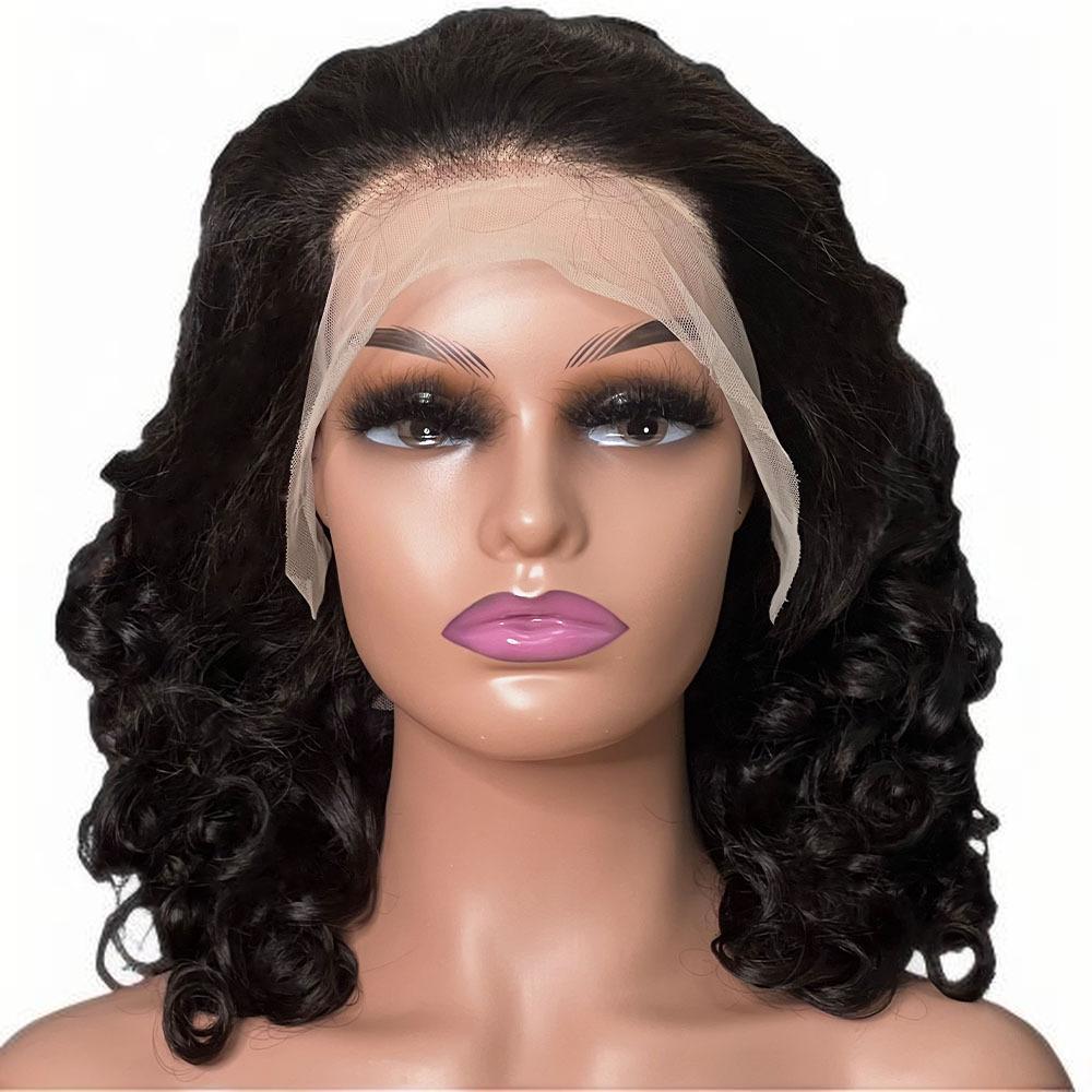 LYRAHAIR 13x4 Lace Front Wig 16inch Spring Curly Human Hair - Pre Plucked Hairline Glueless Wear Brazilian Remy Hair Fumi Style