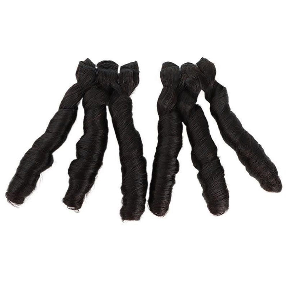 lyrahair 3PCS Raw Virgin Hair Bundles - Unprocessed Natural Black Double Drawn Fumi Hair 100% Human Hair Extensions for Black Women