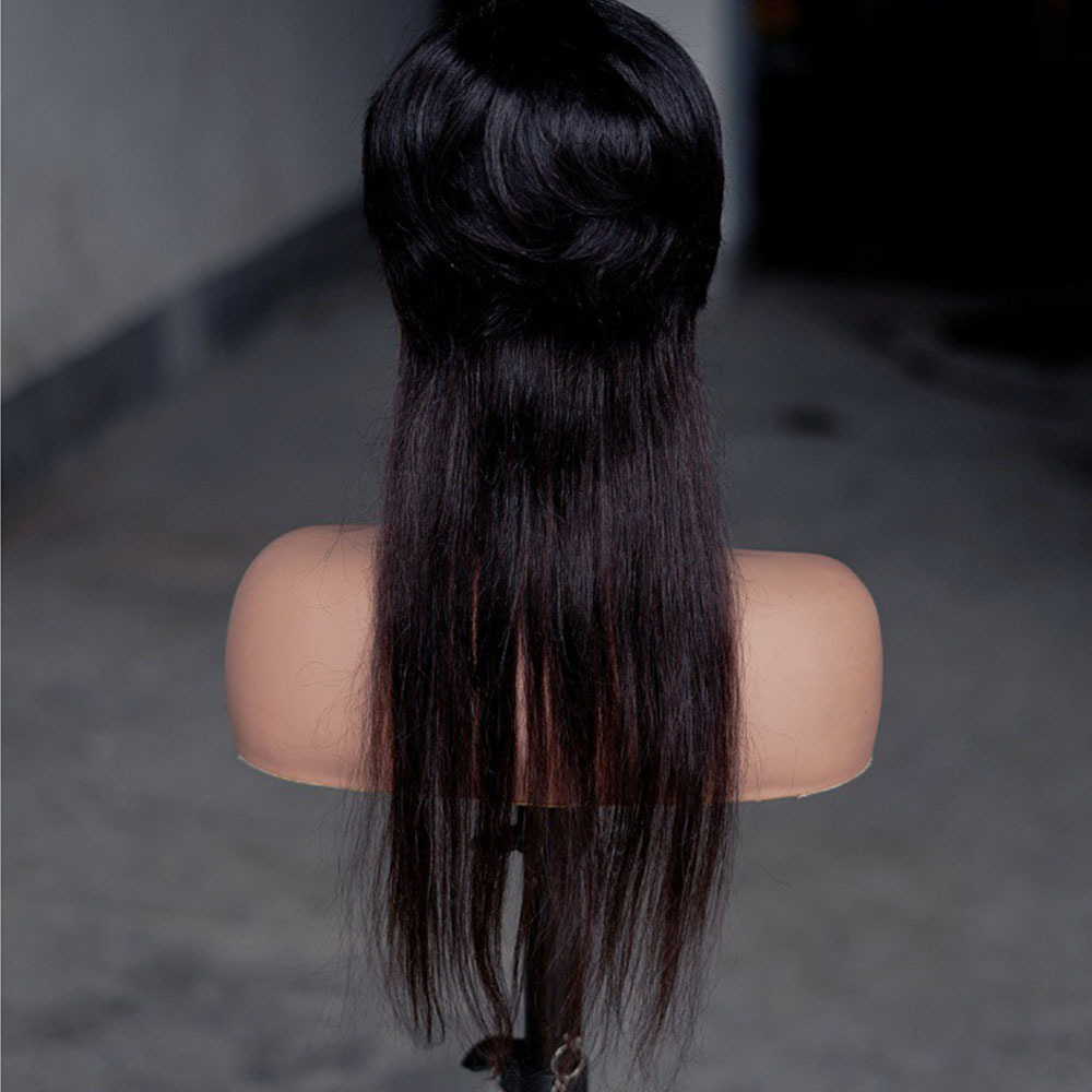 150% Density Wolf Ponytail Mullet Human Hair Wig - Natural Color