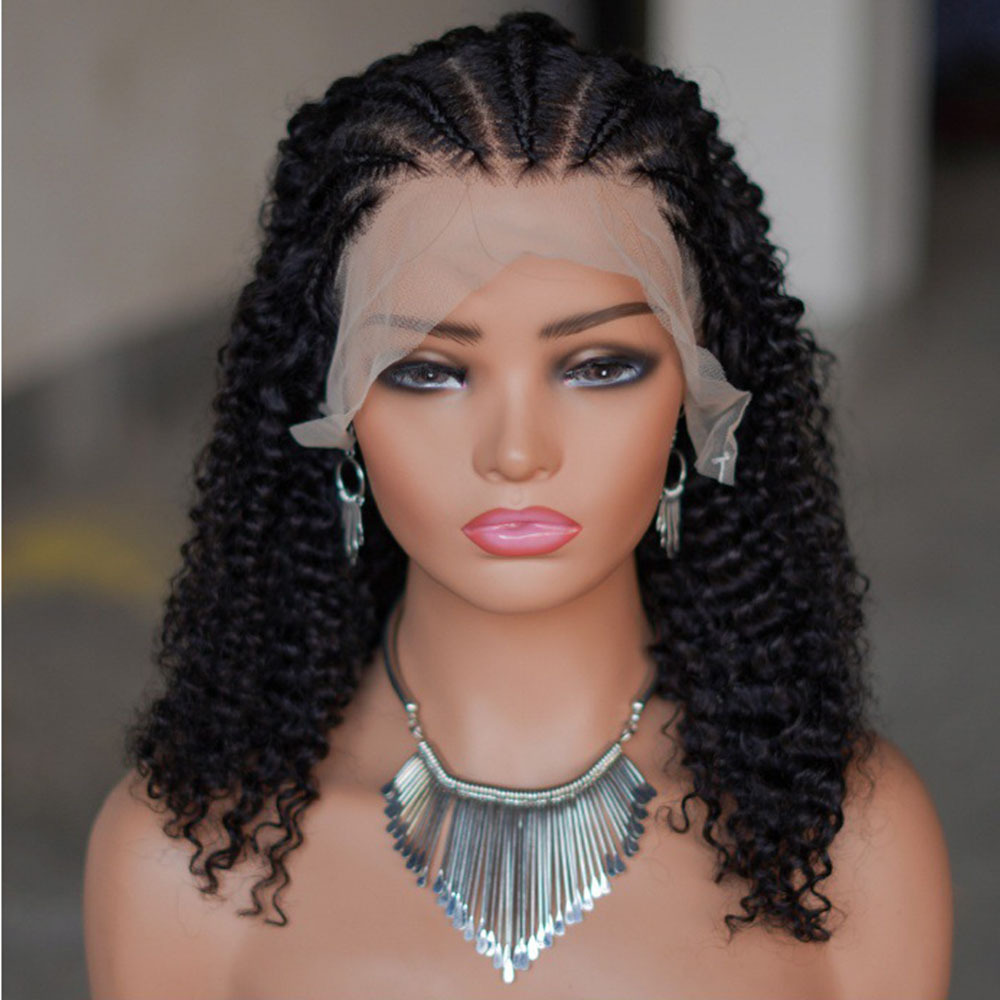 Lyra Hair 200% Density Braided Wigs for Black Women, Lightweight Handmade Braids 13x4 Front Lace Curly 100% Human Hair Braide Wig