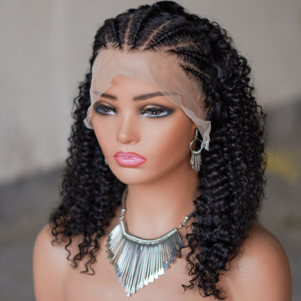 Lyra Hair 200% Density Braided Wigs for Black Women, Lightweight Handmade Braids 13x4 Front Lace Curly 100% Human Hair Braide Wig