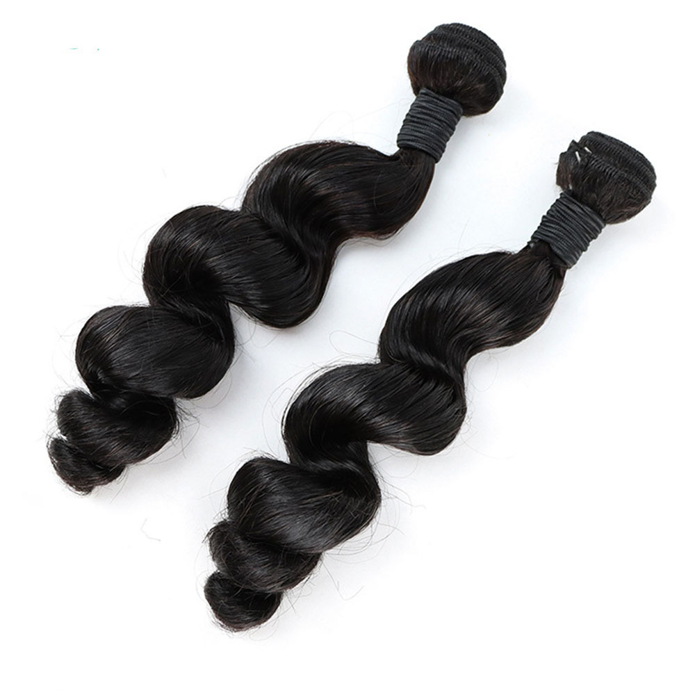 12A Grade Super Double Drawn Loose Deep Wave Brazilian Virgin Human Hair Extensions 3 Bundles - 100% Unprocessed Raw Human Hair for Black Women