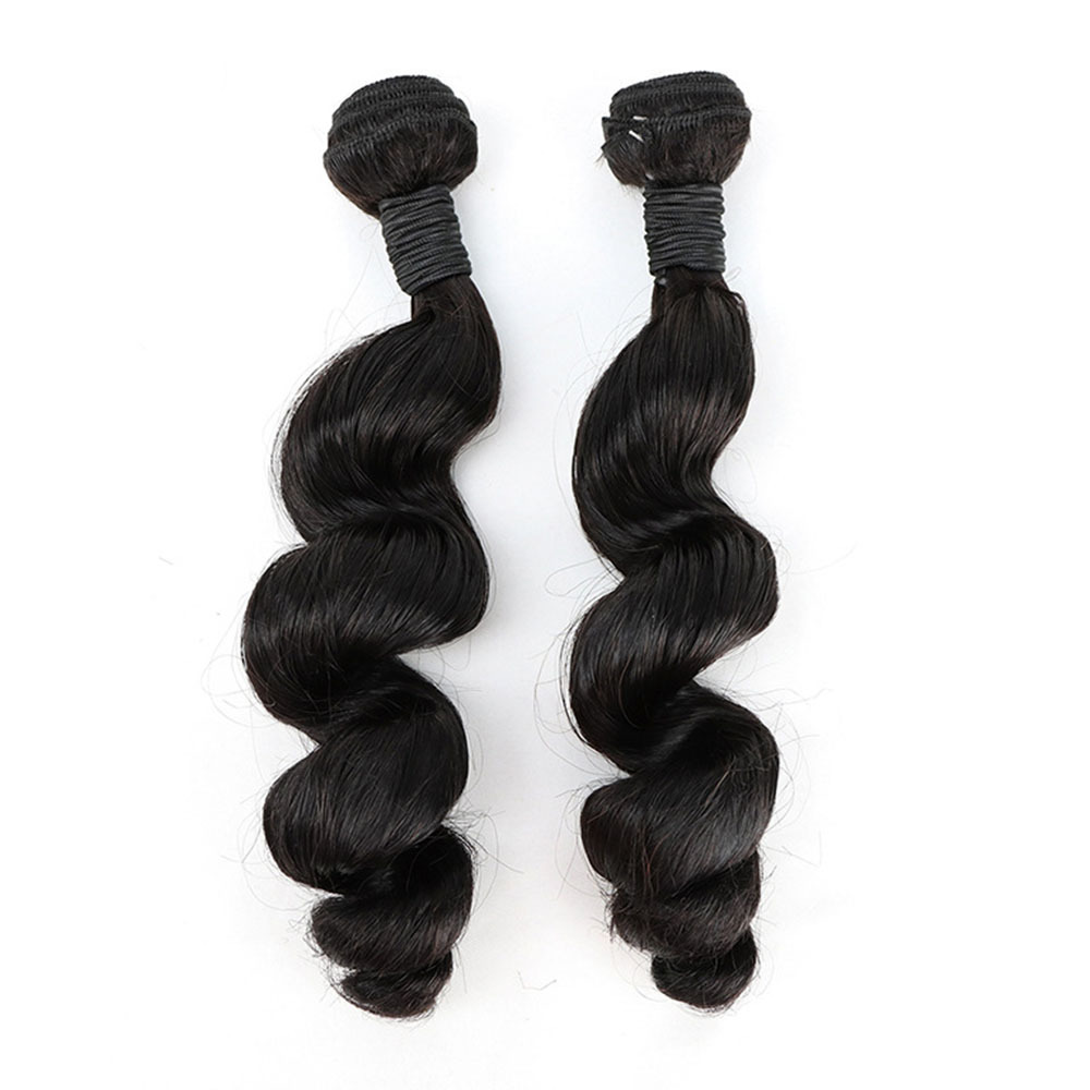 12A Grade Super Double Drawn Loose Deep Wave Brazilian Virgin Human Hair Extensions 3 Bundles - 100% Unprocessed Raw Human Hair for Black Women