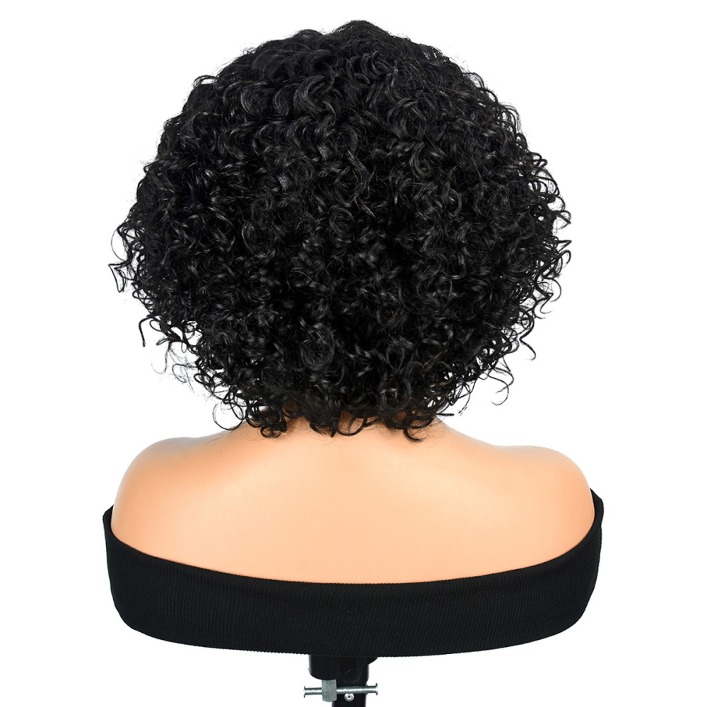 12 Inch 4C Kinky Curly Bob Wig - 100% Human Hair 4x4 Lace Front Wig with Pre Plucked Hairline & C Side Part | Natural Black | Swiss Lace Base | 180% Density